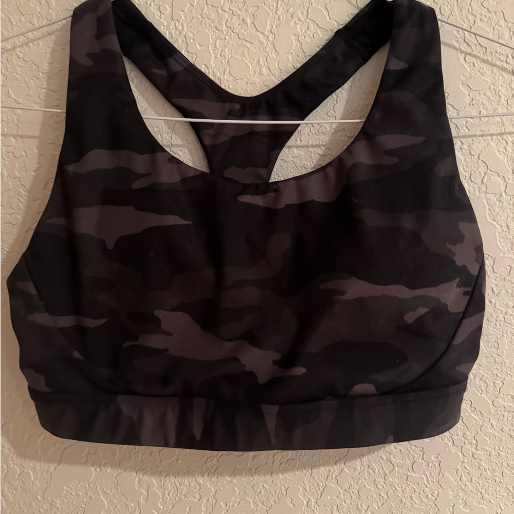 Athleta Black Camouflage Sports Bra